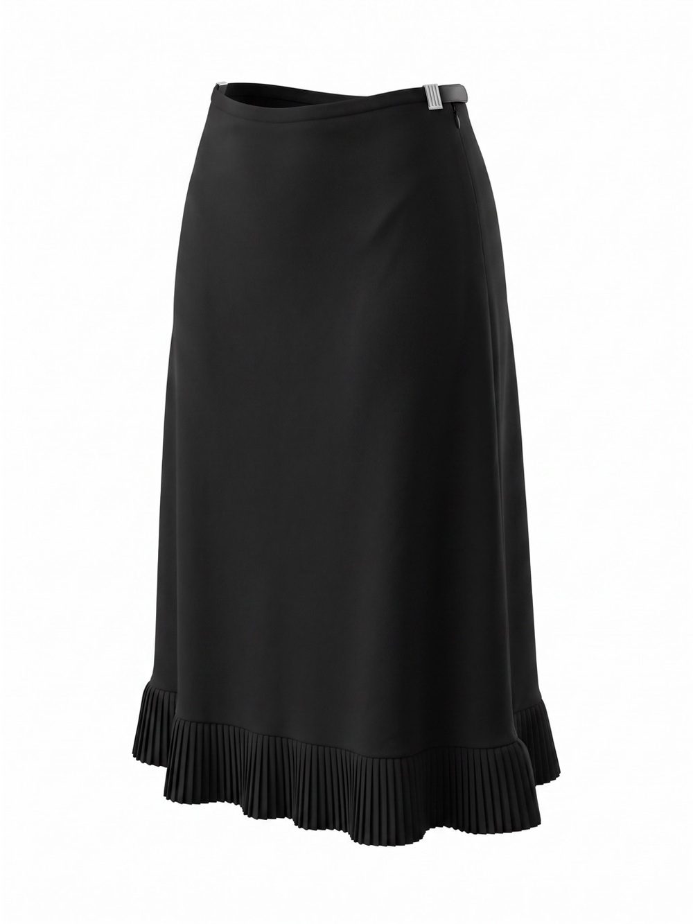🎀Ann Taylor🎀Black Midi Pencil Skirt🎀Pleated Hem🎀SZ 4🎀Smart Elegance🎀